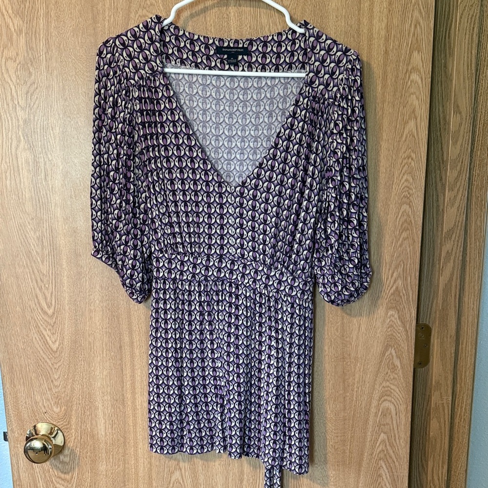 Banana Republic Purple Patterned Blouse